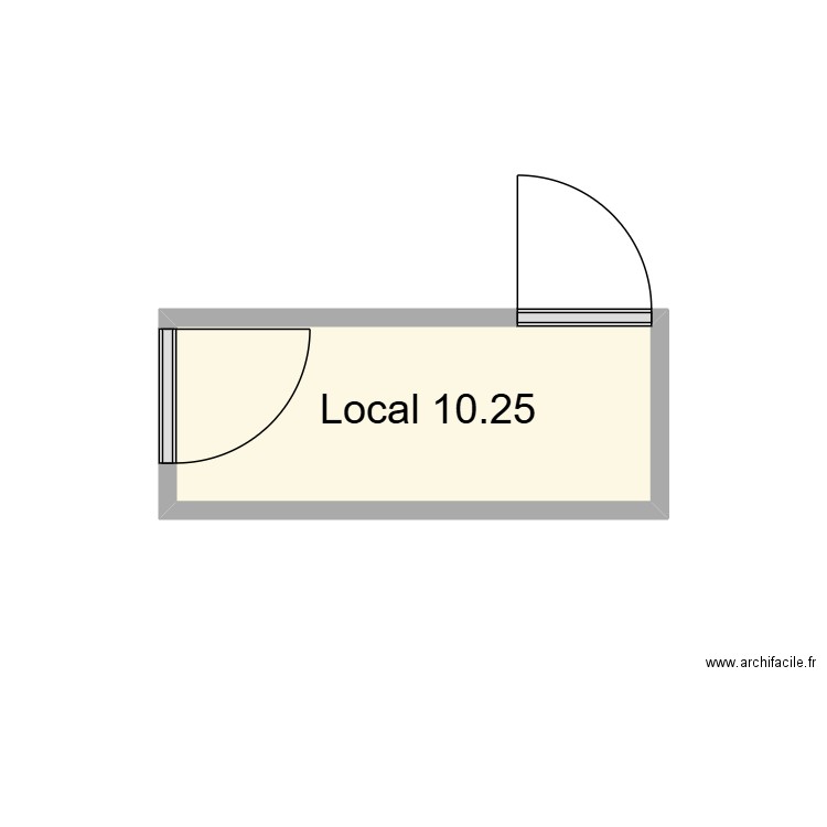 Local 10.25 SMB. Plan de 1 pièce et 3 m2