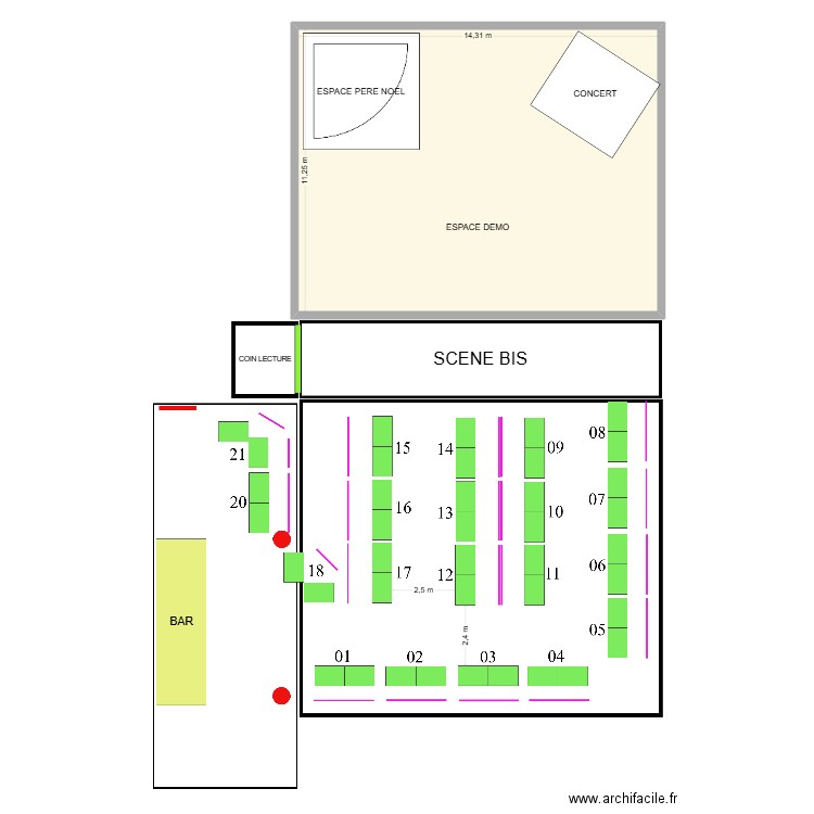 NOZ ETINCELLES RDC. Plan de 1 pièce et 161 m2