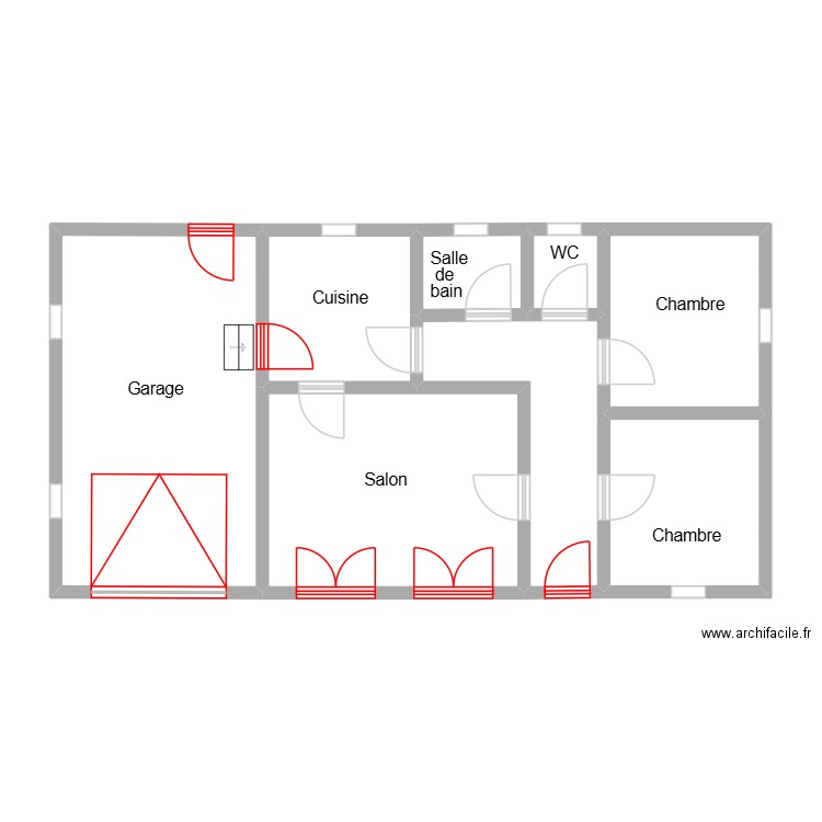Gilbert_plan. Plan de 8 pièces et 72 m2