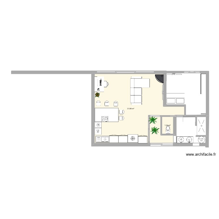 grau 1 ch. Plan de 0 pièce et 0 m2