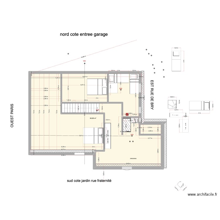 amenagement combles 18. Plan de 2 pièces et 95 m2