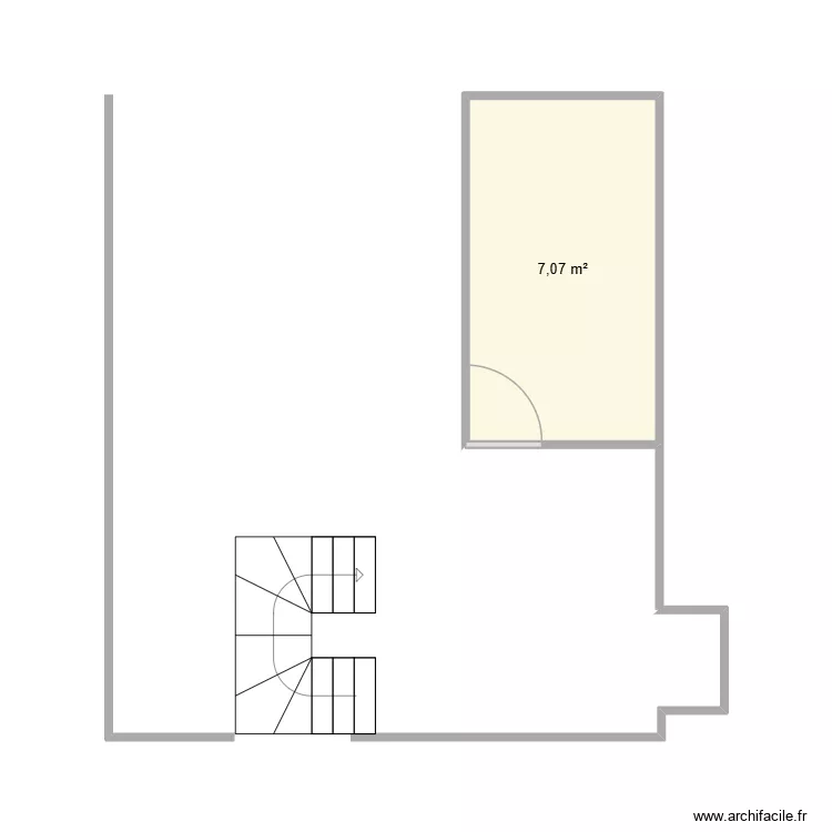 etage. Plan de 1 Pièce et 7 m² etage. Plan de 1 Pièce et 7 m²