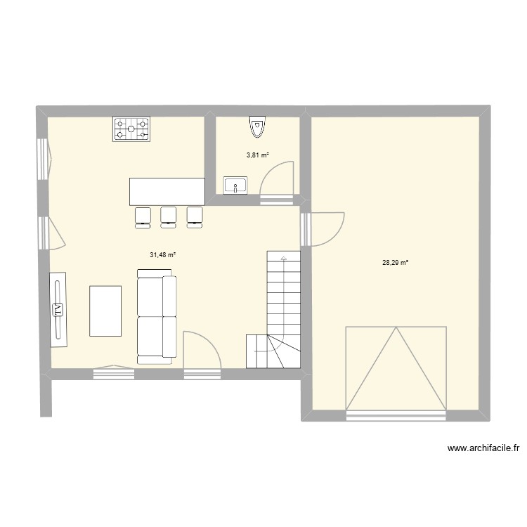 Studio-RDC. Plan de 0 pièce et 0 m2
