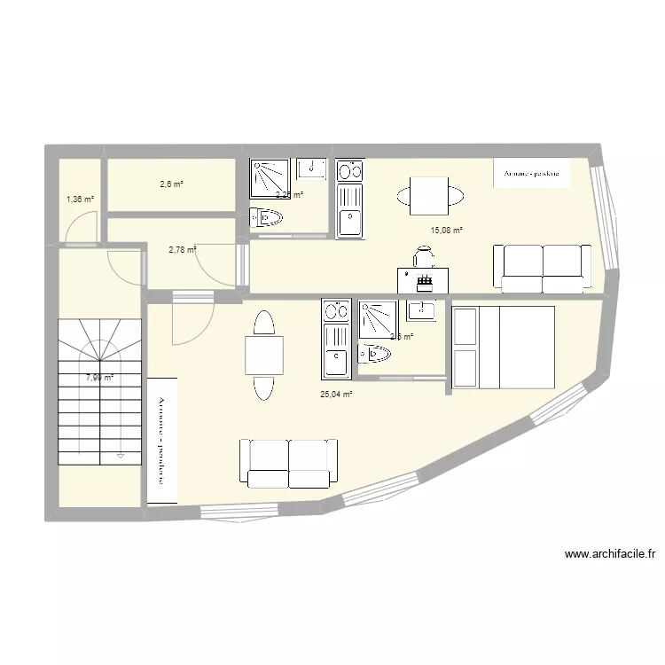 Studios Meurice 3. Plan de 