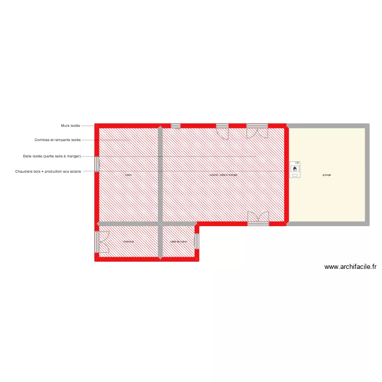 BELZANNE DENECHAUD Armel et Alexandra &eacute;tape 3. Plan de 5  et 123 m²