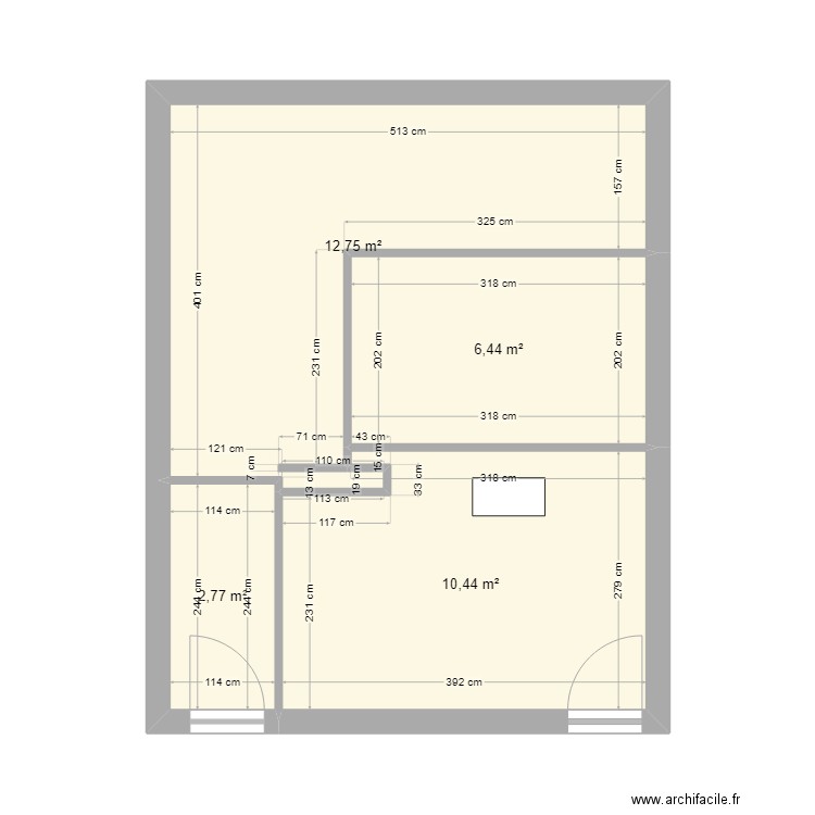 egypte V1.0. Plan de 4 pièces et 32 m2