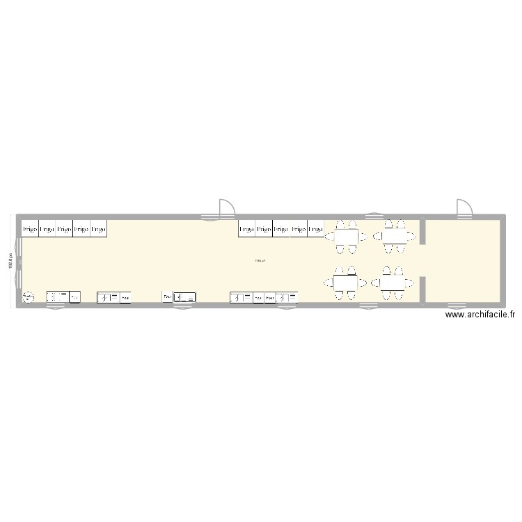 cuisine 50. Plan de 1 pièce et 110 m2