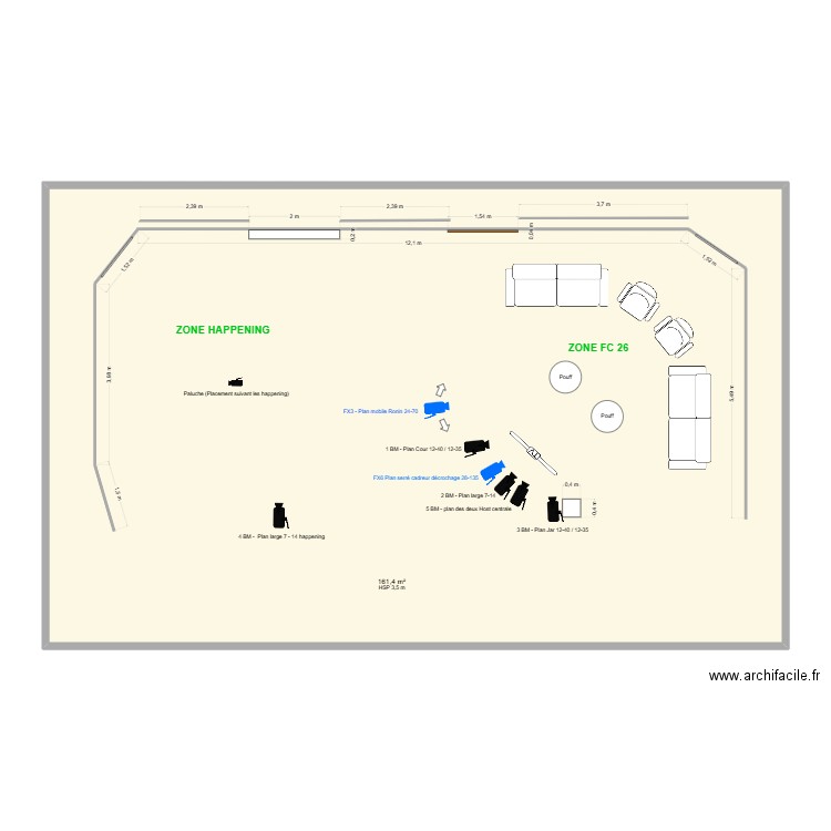 Plateau GOTAGA FC26. Plan de 1 pièce et 161 m2