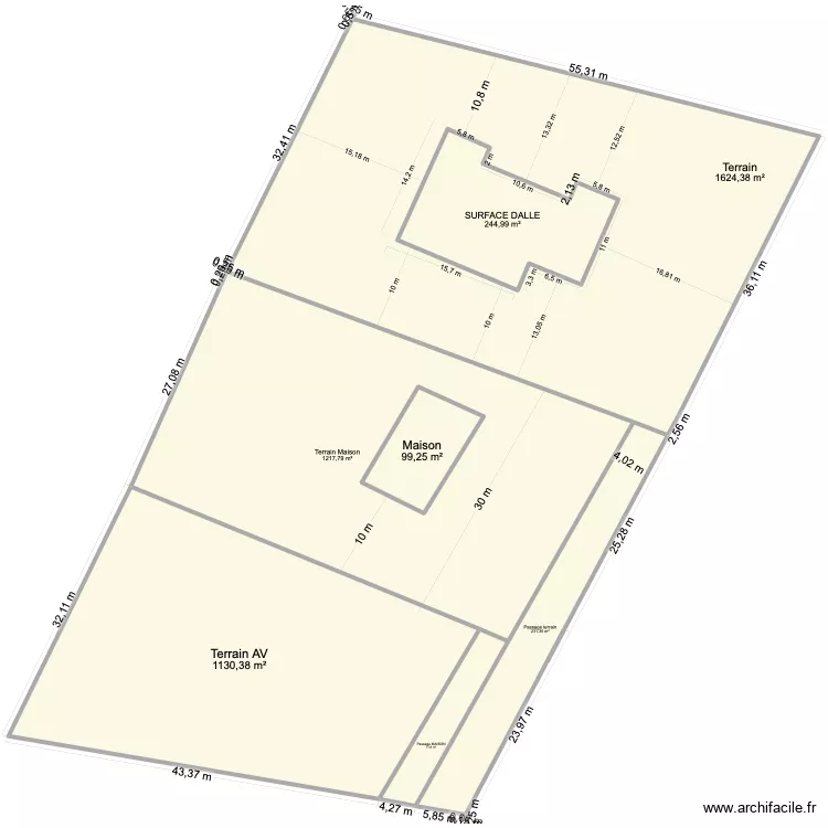 CADASTRE 3 IMPRESSION 1. Plan de 7  et 4999 m²
