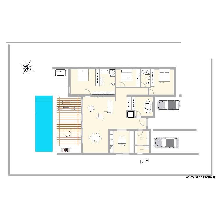 Projet 3. Plan de 7 pièces et 167 m2