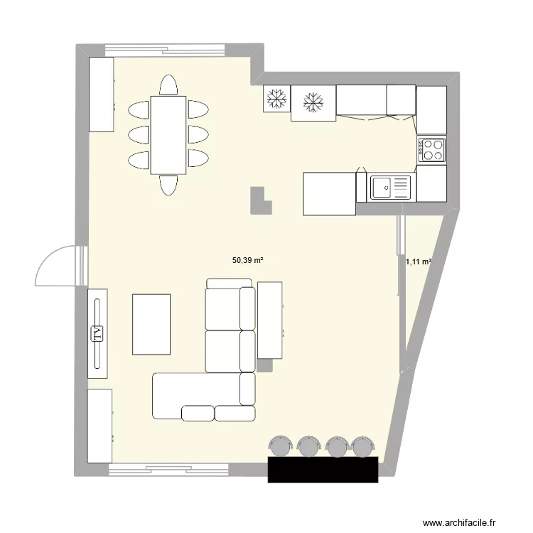 salon lot 11. Plan de 2 et 52 m² salon lot 11. Plan de 2 et 52 m²