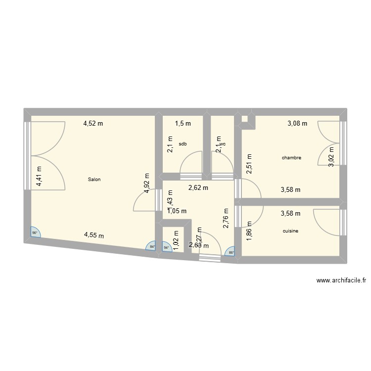 toulouse. Plan de 7 pièces et 50 m2