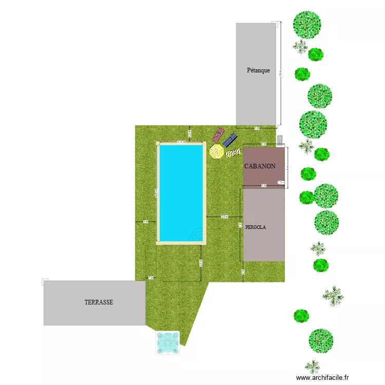 Piscine Implantation. Plan de Piscine Implantation. Plan de