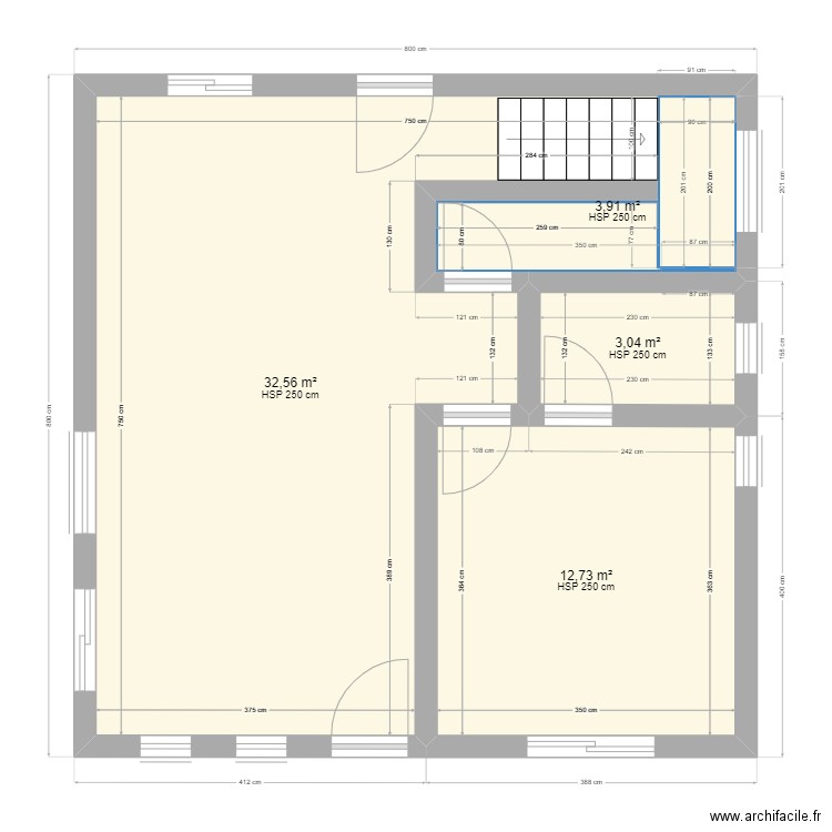 Vtv 2. Plan de 4 pièces et 52 m2