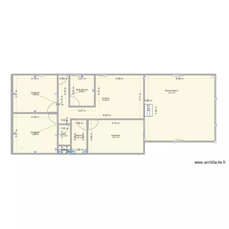 appart garage 1.1. Plan de 9  et 104 m²