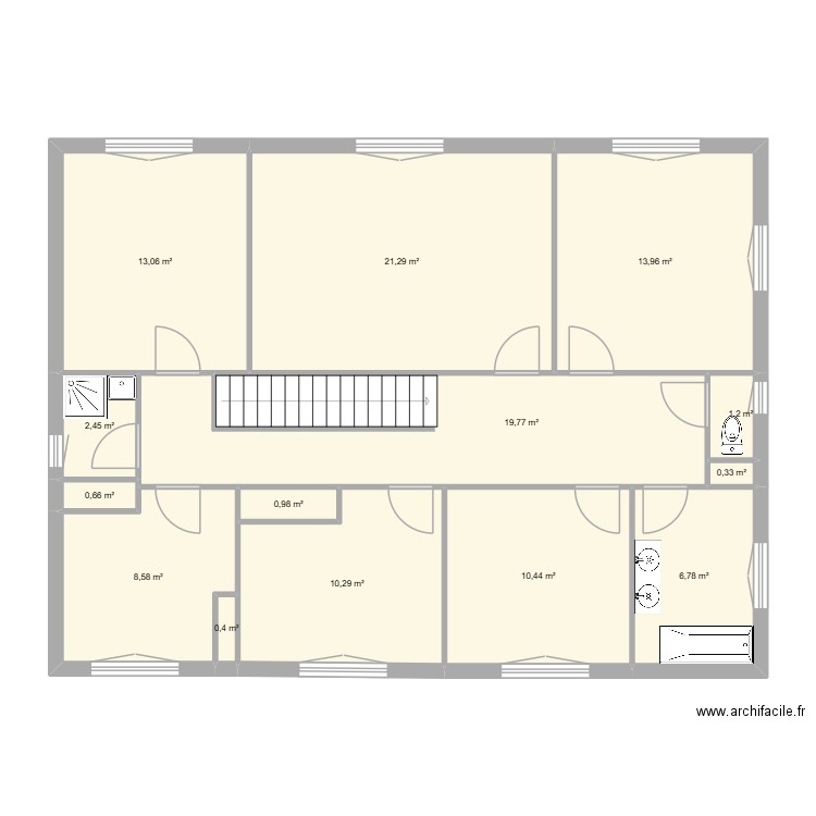 Maison Pouligney Lusans. Plan de 14 pièces et 110 m2