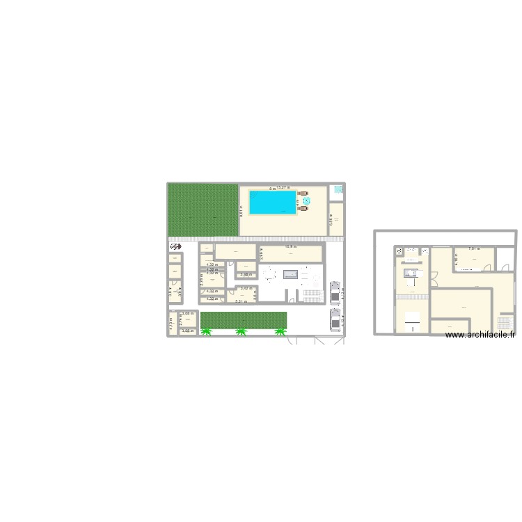 test. Plan de 25 pièces et 574 m2