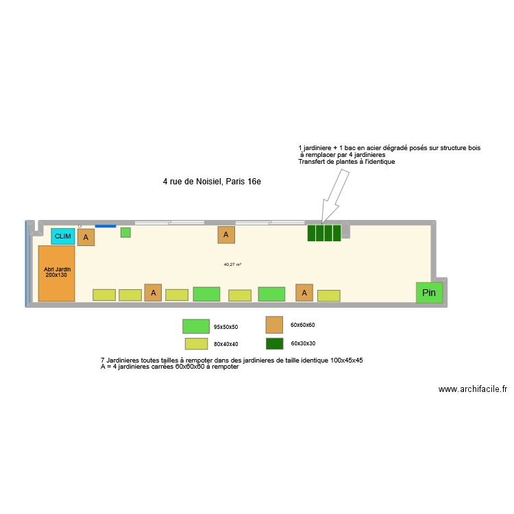 4 Noisiel Etat Futur. Plan de 1 pièce et 40 m2