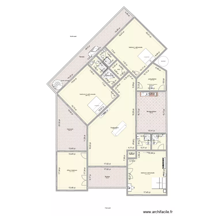 2e maison. Plan de 19  et 395 m²