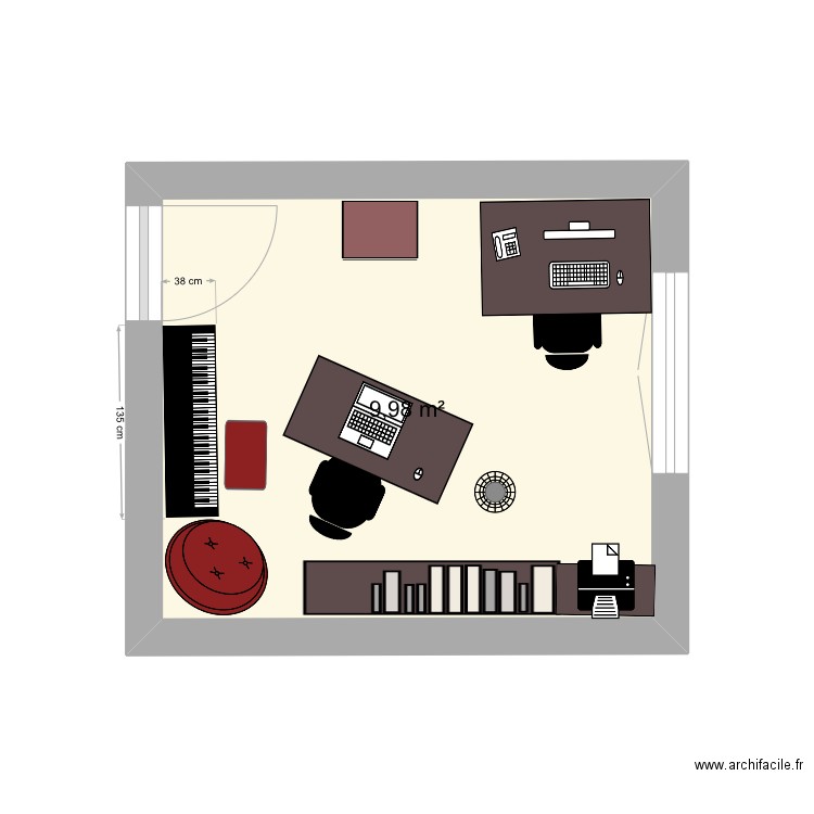 Bureau. Plan de 0 pièce et 0 m2
