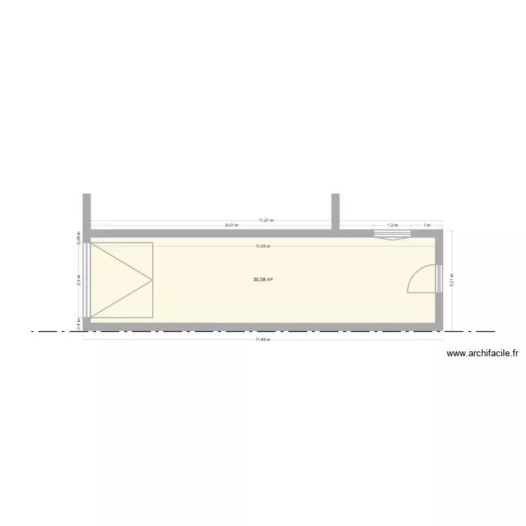 plan landais. Plan de 1 Pièce et 31 m²