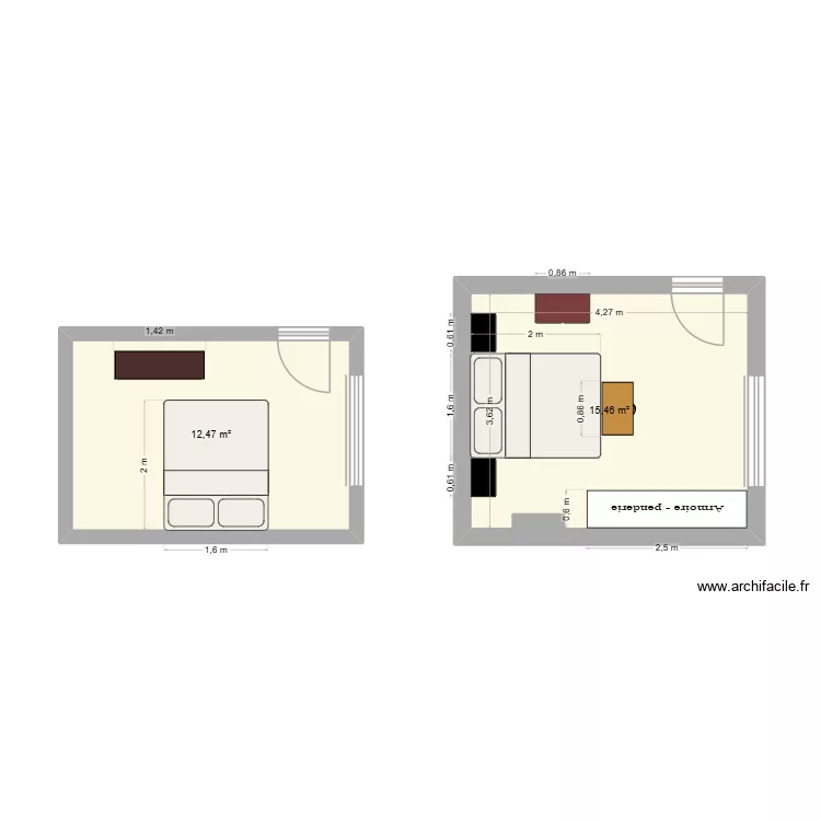 Chambre_nouvelle_2026. Plan de 2 et 28 m² Chambre_nouvelle_2026. Plan de 2 et 28 m²