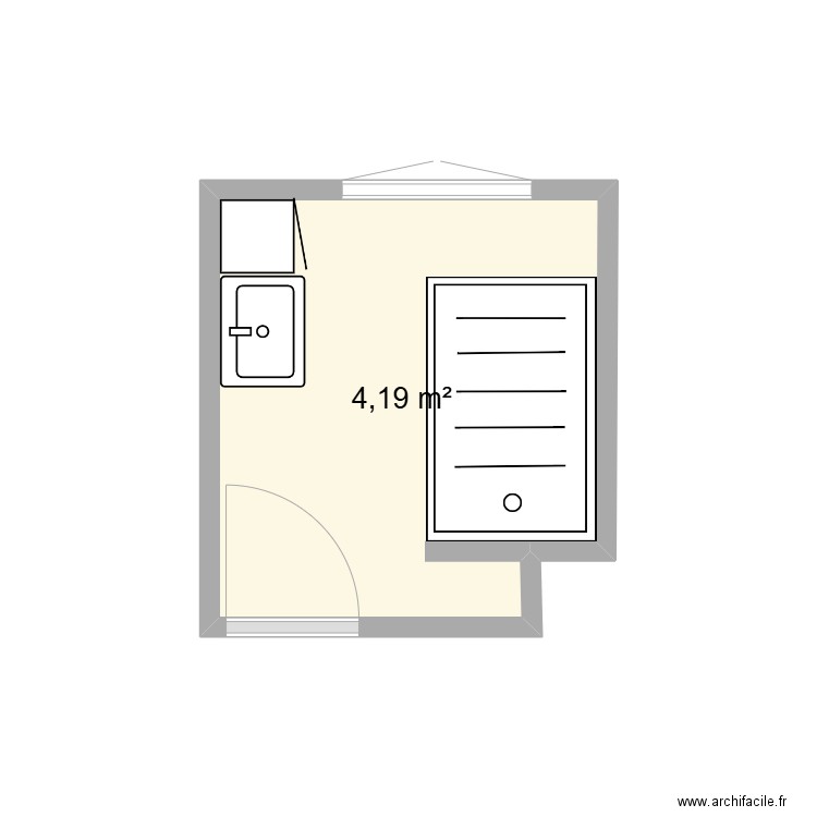 salle de bain hervenanou. Plan de 1 pièce et 4 m2
