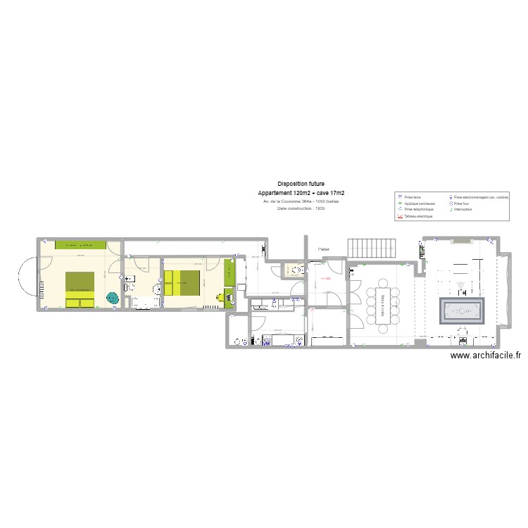 Pasc Av. CourElecPasc. Plan de 5 pièces et 34 m2