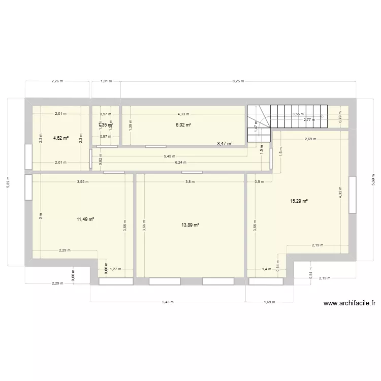 1ER. Plan de 7  et 61 m²