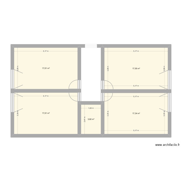 Chambre AED Lycée CUVIER. Plan de 5 pièces et 74 m2