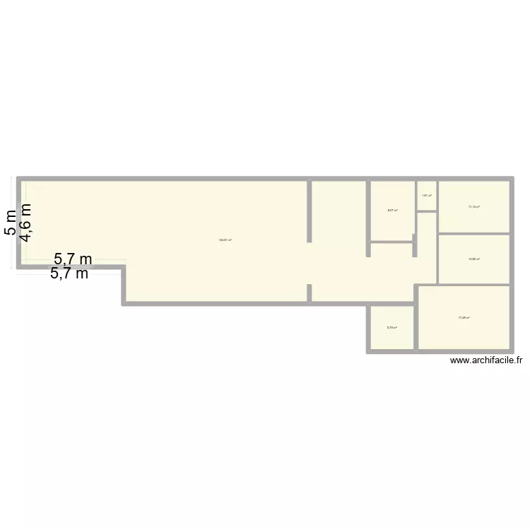 RDC AIGREFEUILLE. Plan de 7  et 179 m²