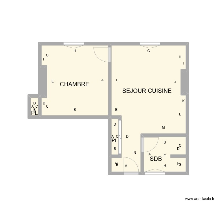 PLAN 8 RACINE PB. Plan de 7 pièces et 16 m2