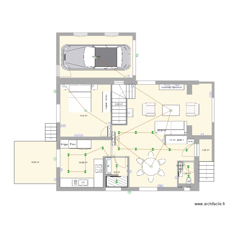 Maison PEUPLIERS - RDC (aménagé - sans SAS). Plan de 12 pièces et 96 m2