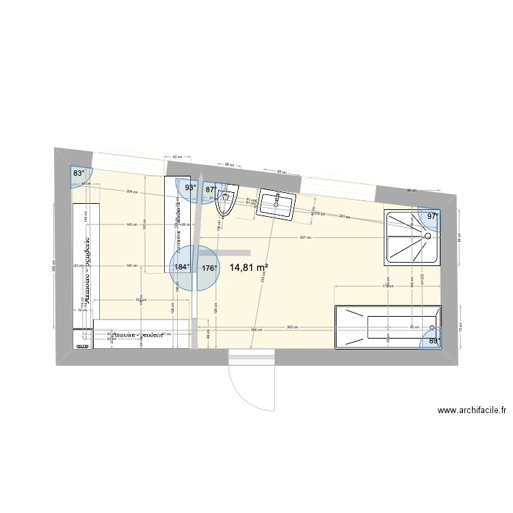SDB 1 MDK. Plan de 0 pièce et 0 m2