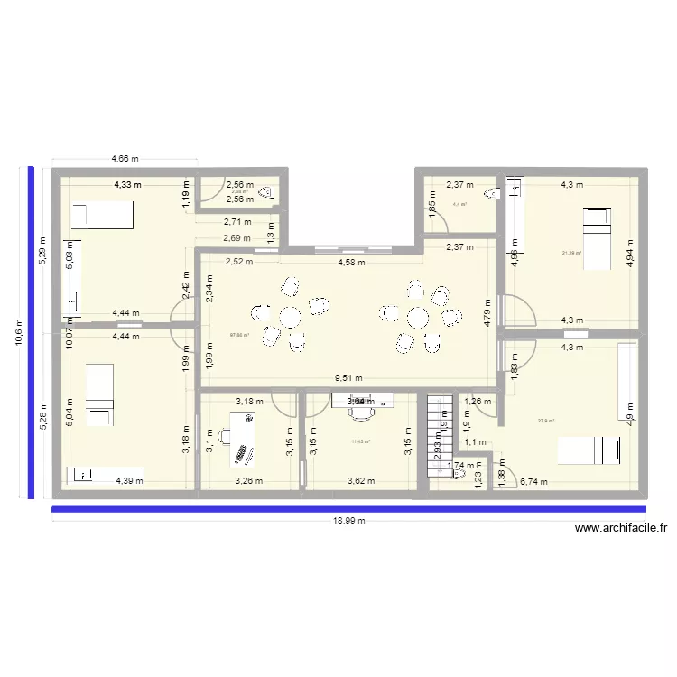 plan en H. Plan de plan en H. Plan de