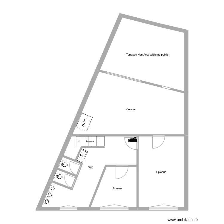 The Bitter end Etage. Plan de 7 et 78 m² The Bitter end Etage. Plan de 7 et 78 m²