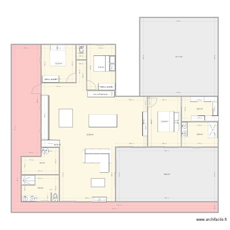 beaupuy. Plan de 12 pièces et 269 m2