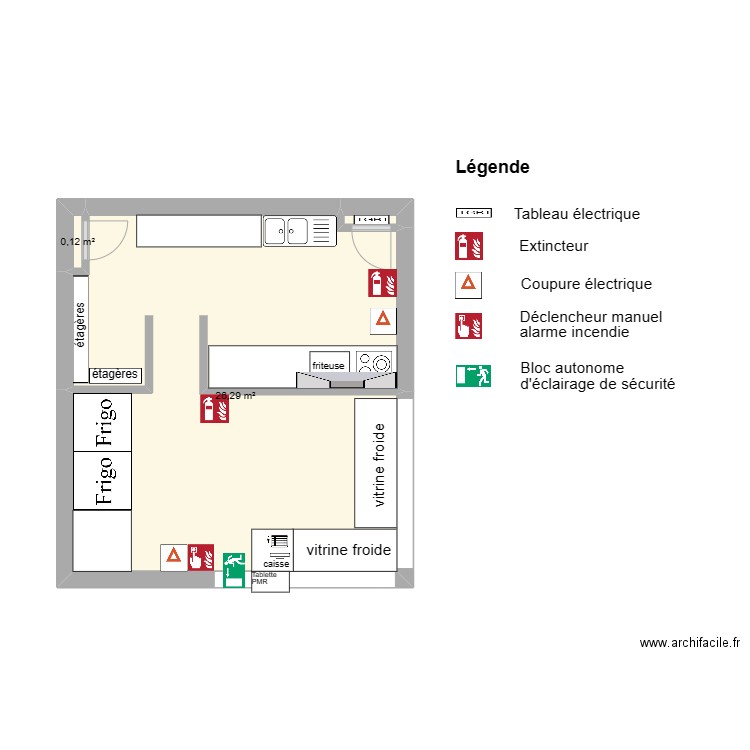 sushi halle plan de sécurité. Plan de 0 pièce et 0 m2