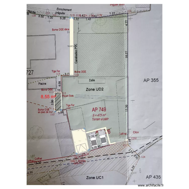 Amn&eacute;gement exterieur_v0.3. Plan de 3  et 43 m²