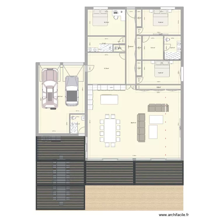 plan 8 rectangle, garage a part, inversee. Plan de 16 Pièces et 246 m² plan 8 rectangle, garage a part, inversee. Plan de 16 Pièces et 246 m²