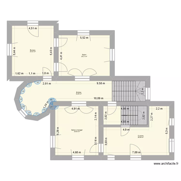 maison parthenay rez de chauss&eacute;e. Plan de 6  et 142 m²