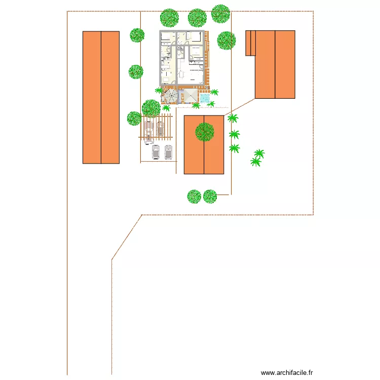 maison + studio. Plan de 7  et 63 m²