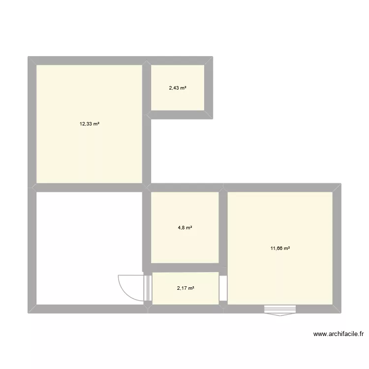 Ormesson. Plan de 5  et 33 m²