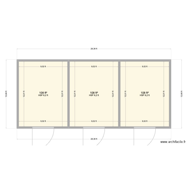 STL Plant (3) 10x13. Plan de 3 pièces et 30 m2
