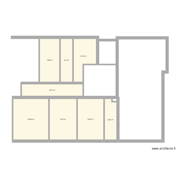thib. Plan de 8 pièces et 58 m2