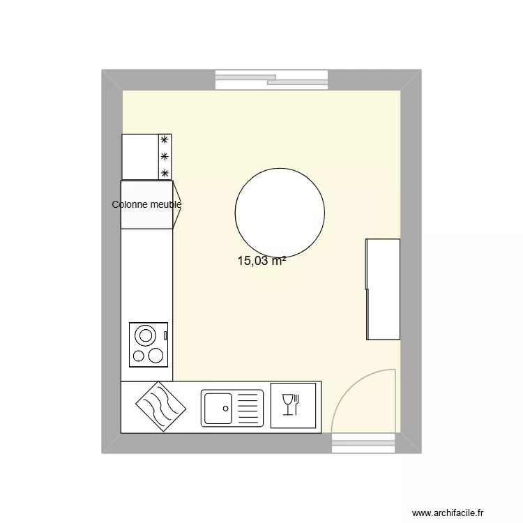 cuisine pas banquette. Plan de 1 et 15 m² cuisine pas banquette. Plan de 1 et 15 m²