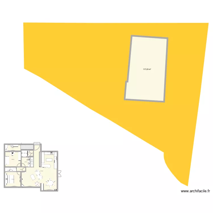 chez nous 1 avec porshe et escaliers buanderie en extension. Plan de 17  et 345 m²