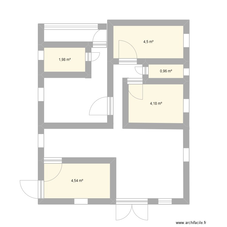 rochelect. Plan de 5 pièces et 16 m2