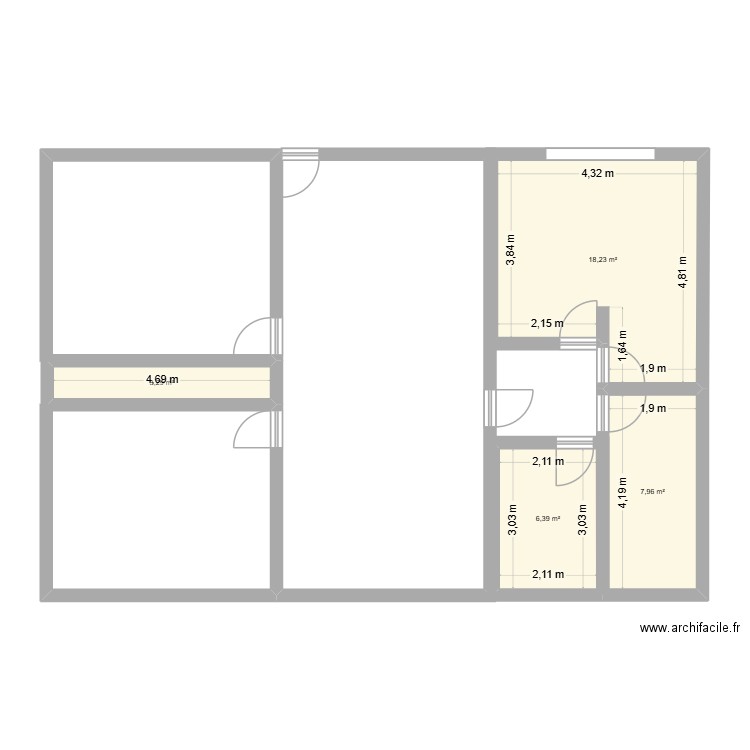 Ma maison. Plan de 4 pièces et 36 m2