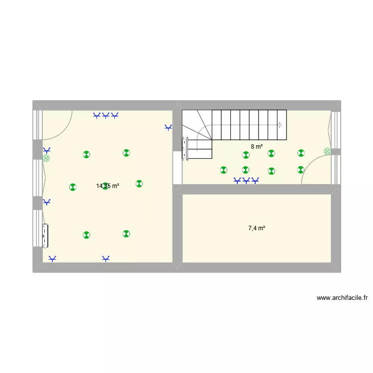boncelle. Plan de 3  et 30 m²